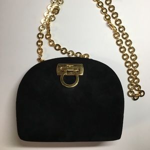 Ferragamo small suede bag - authentic